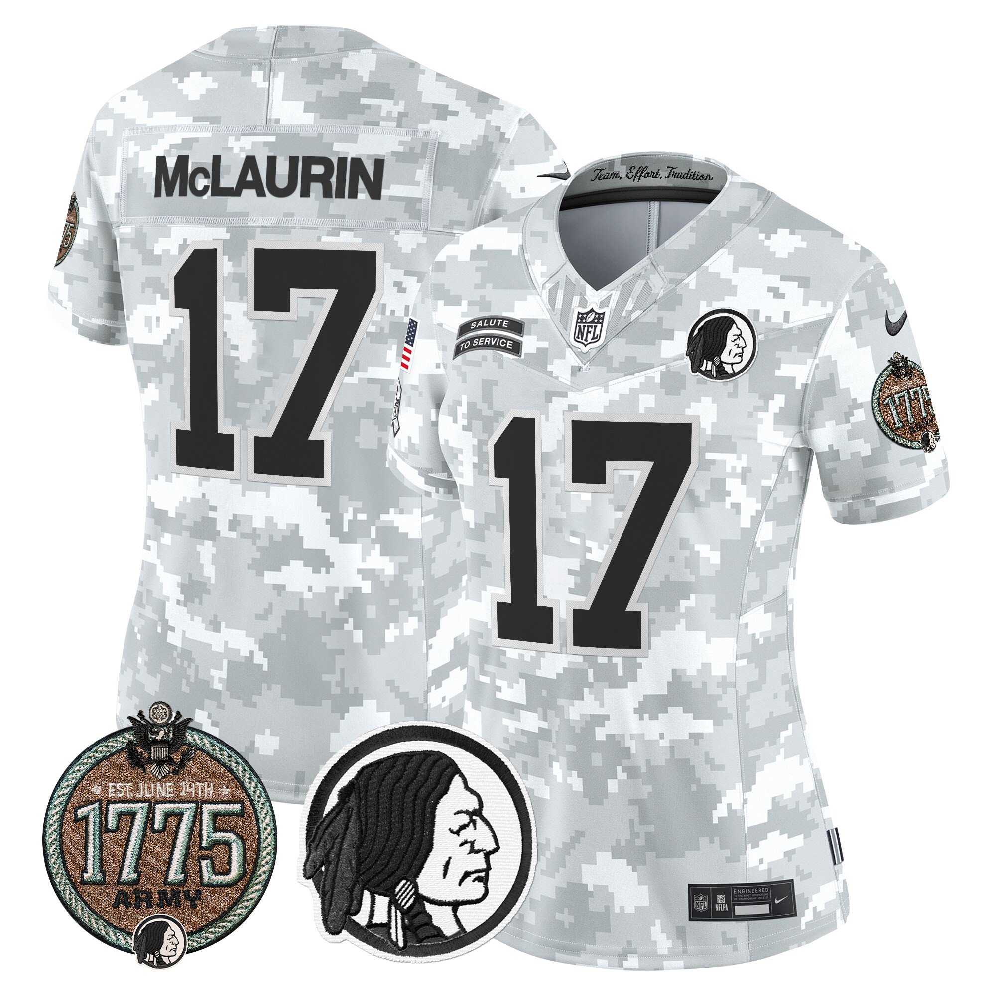 Women's Washington Redskins 2024 Salute to Service Establishment Year Patch Vapor Limited Jersey - All Stitched - Image 7