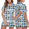 Detroit Mascot Football Satin Pajamas Set For Women