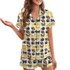 Football Michigan Wolverines Satin Pajamas Set
