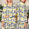 Football Michigan Wolverines Satin Pajamas Set
