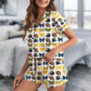 Football Michigan Wolverines Satin Pajamas Set