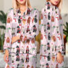 Women's Funny Horse Christmas Satin Pajamas Set (7)