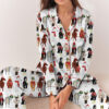 Women's Funny Horse Christmas Satin Pajamas Set