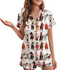 Women's Funny Horse Christmas Satin Pajamas Set