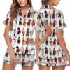 Women's Funny Horse Christmas Satin Pajamas Set