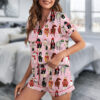 Women's Funny Horse Christmas Satin Pajamas Set