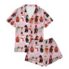 Women's Funny Horse Christmas Satin Pajamas Set