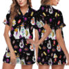 Taco Bell Cute Ghost Halloween Satin Pajamas Set