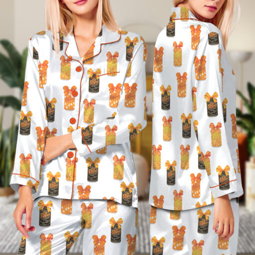 Dr Pepper Halloween Satin Pajama Set For Women - Image 7