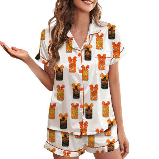 Dr Pepper Halloween Satin Pajama Set For Women - Image 2