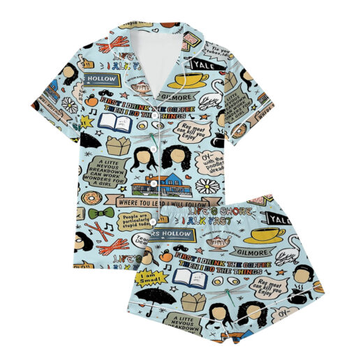 Gilmore Girls All Over Print Satin Pajamas Set For Women - Image 2