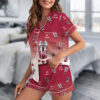 Dr Pepper And Cherry Satin Pajamas Set For Women