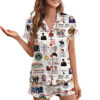 Friends Tv Series Short Satin Pajamas For Women