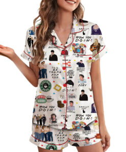 Friends Tv Series Short Satin Pajamas For Women