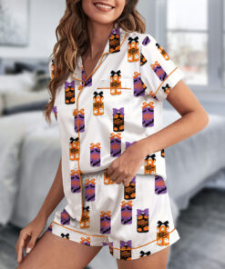 Dr Pepper Halloween Satin Pajamas Set For Women