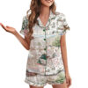 Mixed Christmas Satin Pajamas Set For Women