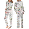 Mixed Christmas Satin Pajamas Set For Women