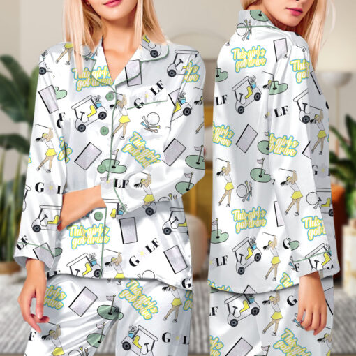 This Girls Got Drive Satin Pajamas Set For Women
