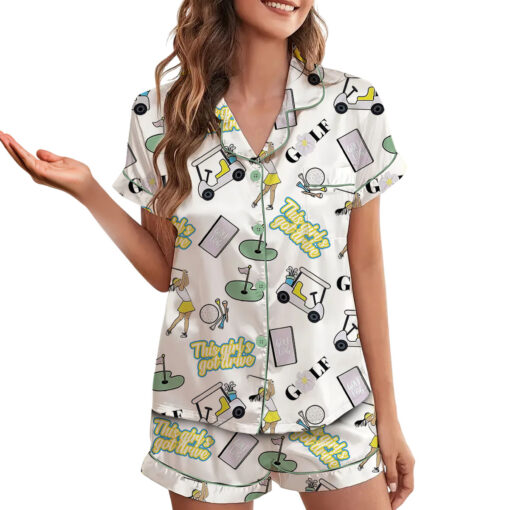 This Girls Got Drive Satin Pajamas Set For Women
