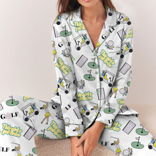 This Girls Got Drive Satin Pajamas Set For Women