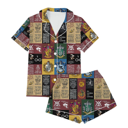 Hogwarts School Satin Pajamas Set For Women