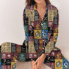 Hogwarts School Satin Pajamas Set For Women