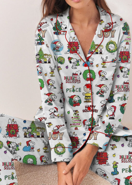 Snoopy Merry Christmas Satin Pajamas Set For Women