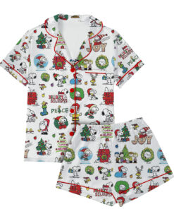 Snoopy Merry Christmas Satin Pajamas Set For Women