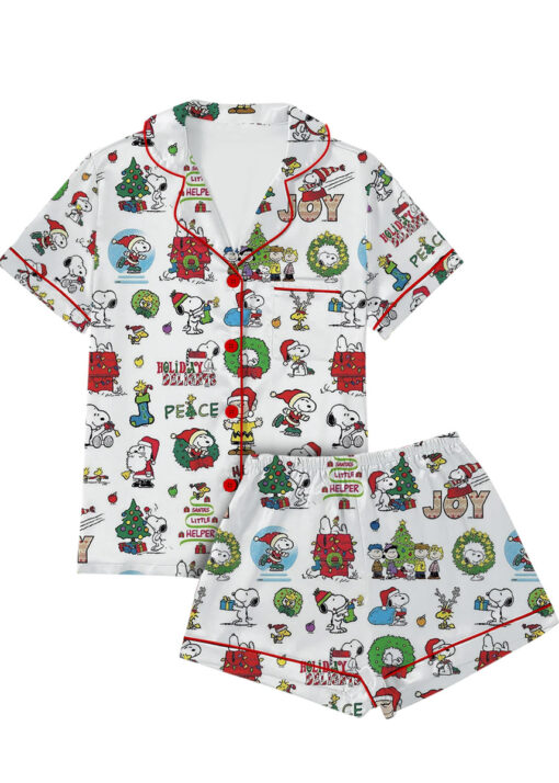 Snoopy Merry Christmas Satin Pajamas Set For Women