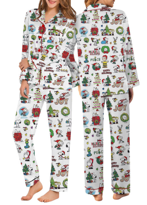 Snoopy Merry Christmas Satin Pajamas Set For Women