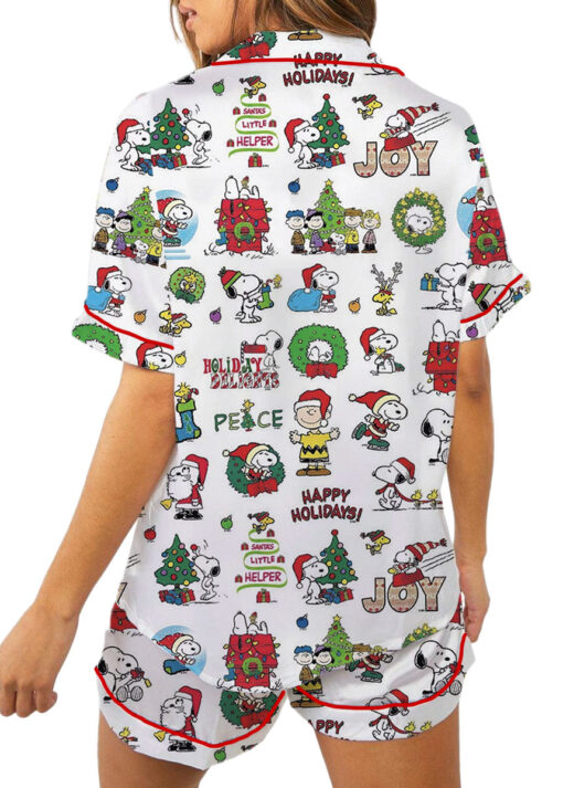 Snoopy Merry Christmas Satin Pajamas Set For Women