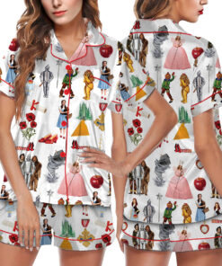 Wizard Of OZ We’re Off Yellow Brick Road Silky Satin Pajama Set