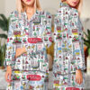 Christmas Holidays In New York Satin Pajama Set For Women