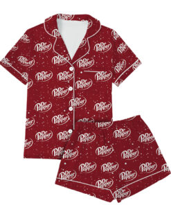 Dr Pepper Drink Satin Pajamas Set For Women