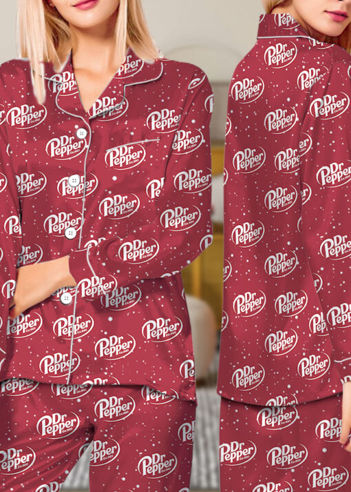 Dr Pepper Drink Satin Pajamas Set For Women