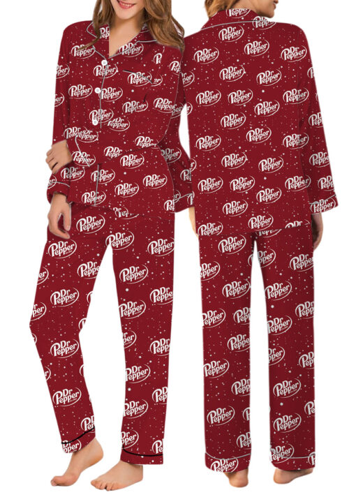 Dr Pepper Drink Satin Pajamas Set For Women