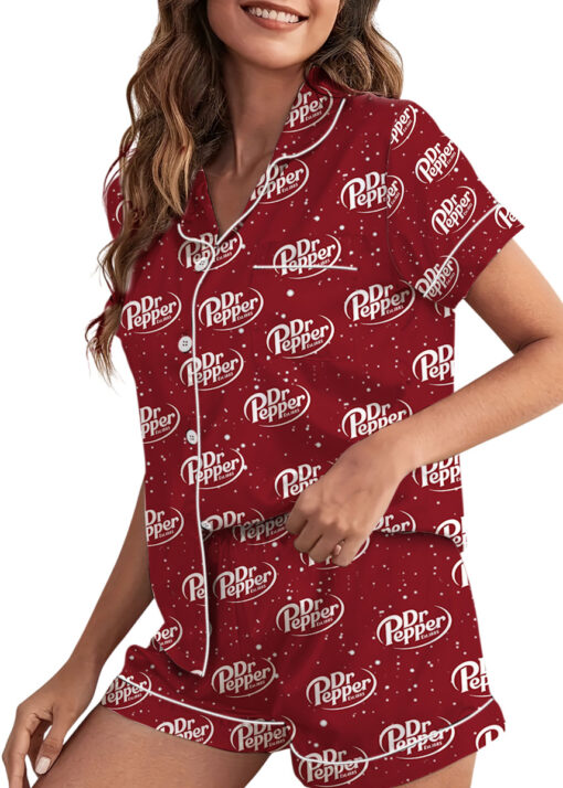 Dr Pepper Drink Satin Pajamas Set For Women