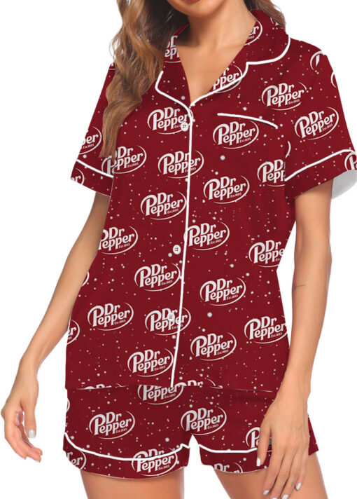 Dr Pepper Drink Satin Pajamas Set For Women