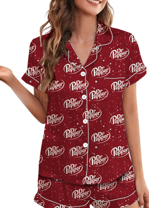 Dr Pepper Drink Satin Pajamas Set For Women