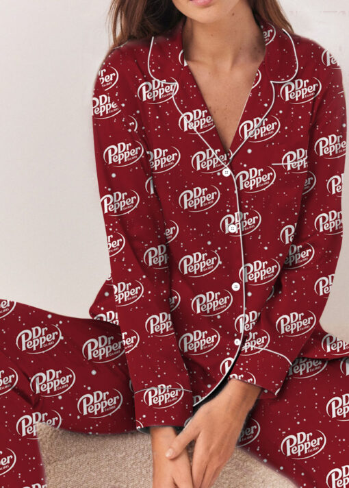 Dr Pepper Drink Satin Pajamas Set For Women
