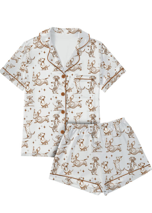 Dachshund Mom Satin Pajama Set For Women