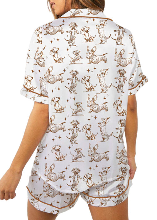 Dachshund Mom Satin Pajama Set For Women