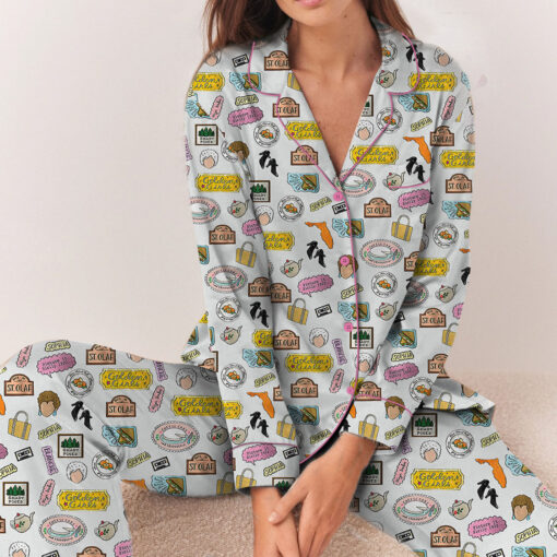 Golden Girls Shady Pines Satin Pajama Set For Women
