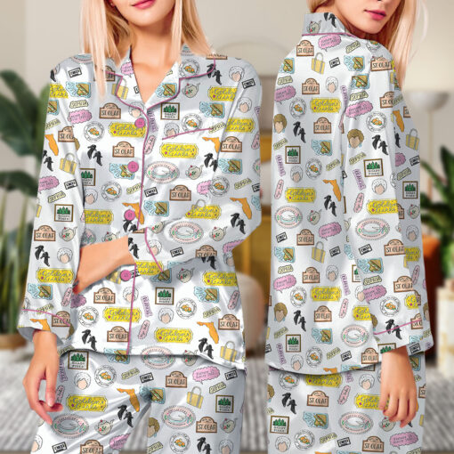 Golden Girls Shady Pines Satin Pajama Set For Women