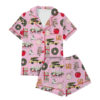 Women's Christmas In New York Satin Pajama Set