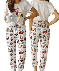 Friends Tv Series Christmas Satin Pajamas Set For Women