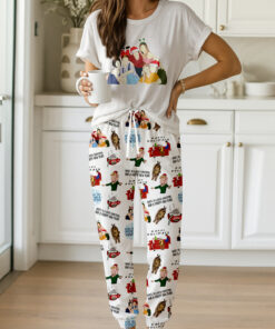 Friends Tv Series Christmas Satin Pajamas Set For Women