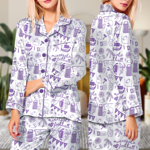 Baltimore Game Day Football Satin Pajamas Set For Women