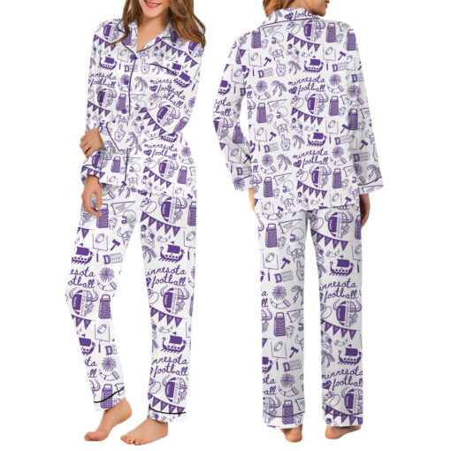 Baltimore Game Day Football Satin Pajamas Set For Women