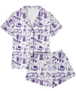 Baltimore Game Day Football Satin Pajamas Set For Women